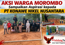 Aksi Warga Morombo Sampaikan Aspirasi kepada PT Konawe Nikel Nusantara