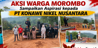 Aksi Warga Morombo Sampaikan Aspirasi kepada PT Konawe Nikel Nusantara