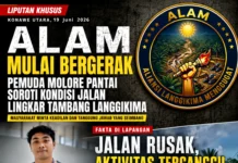 ALAM Mulai Bergerak, Pemuda Molore Pantai Soroti Kondisi Jalan Lingkar Tambang Langgikima