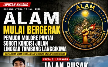 ALAM Mulai Bergerak, Pemuda Molore Pantai Soroti Kondisi Jalan Lingkar Tambang Langgikima