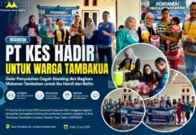 PT KES Gelar Penyuluhan Stunting dan Bagikan Makanan Tambahan untuk Warga Tambakua