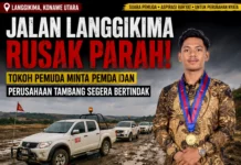 JALAN LANGGIKIMA RUSAK PARAH, TOKOH PEMUDA MINTA PEMDA DAN PERUSAHAAN TAMBANG SEGERA BERTINDAK