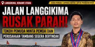 JALAN LANGGIKIMA RUSAK PARAH, TOKOH PEMUDA MINTA PEMDA DAN PERUSAHAAN TAMBANG SEGERA BERTINDAK
