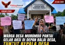 Warga Desa Morombo Pantai Gelar Aksi di Depan Balai Desa, Tuntut Kepala Desa Diturunkan